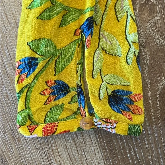 NWT originally $220 Farm Rio Long Sleeve Summer Garden Yellow Maxi Dress XL - Picture 10 of 16